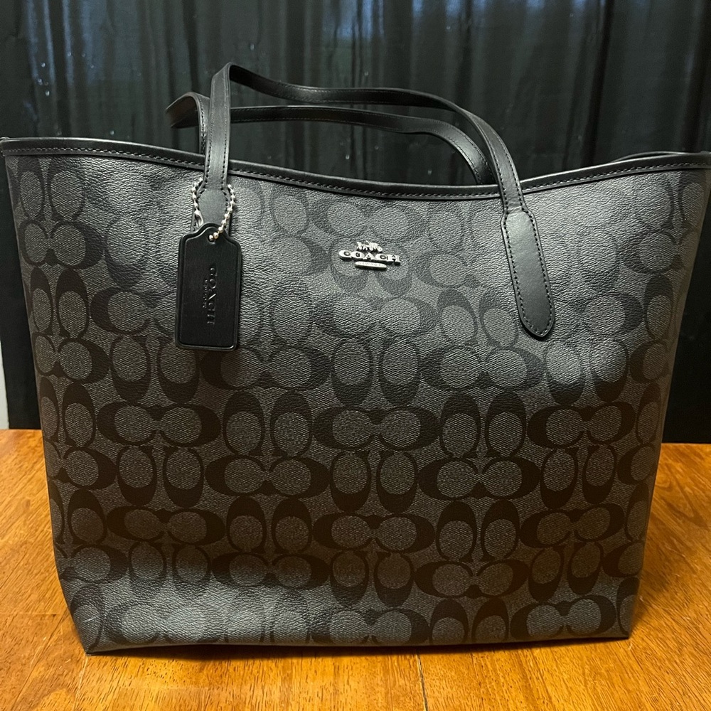 Coach Charcoal Signature City Tote